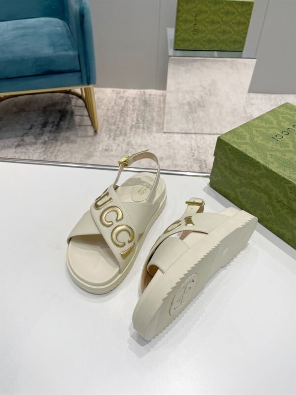 GUCCI MEN'S GUCCI SANDAL WHITE LEATHER – GSL010 - Image 8