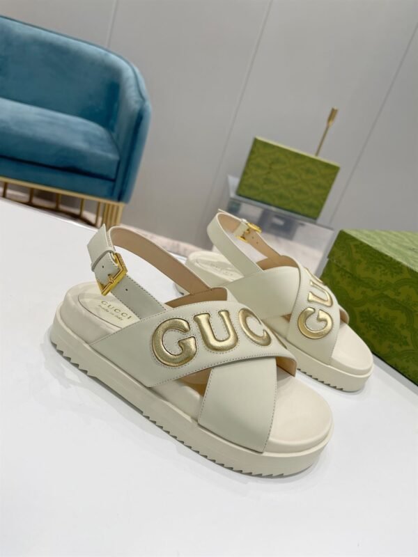 GUCCI MEN'S GUCCI SANDAL WHITE LEATHER – GSL010 - Image 6