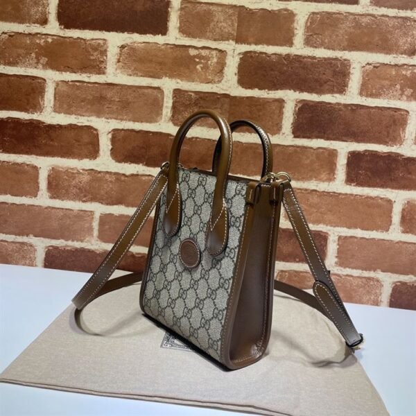 GUCCI MINI NOTE BAG WITH INTERLOCKING G BEIGE AND EBONY GG SUPREME CANVAS - GB37 - Image 3