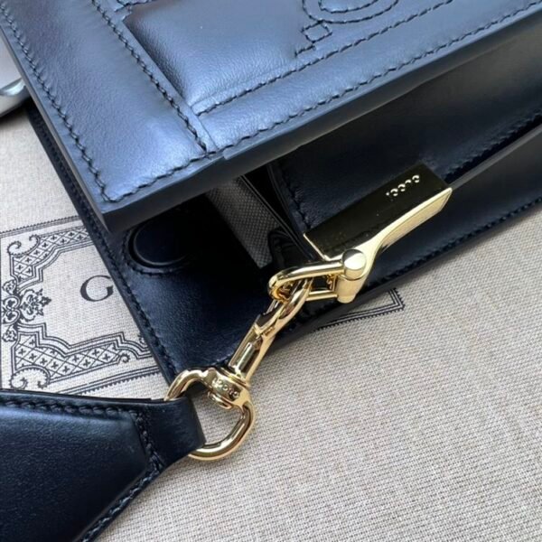 GUCCI SMALL GG QUILTED LEATHER BAG IN BLACK - GB29 - Image 6