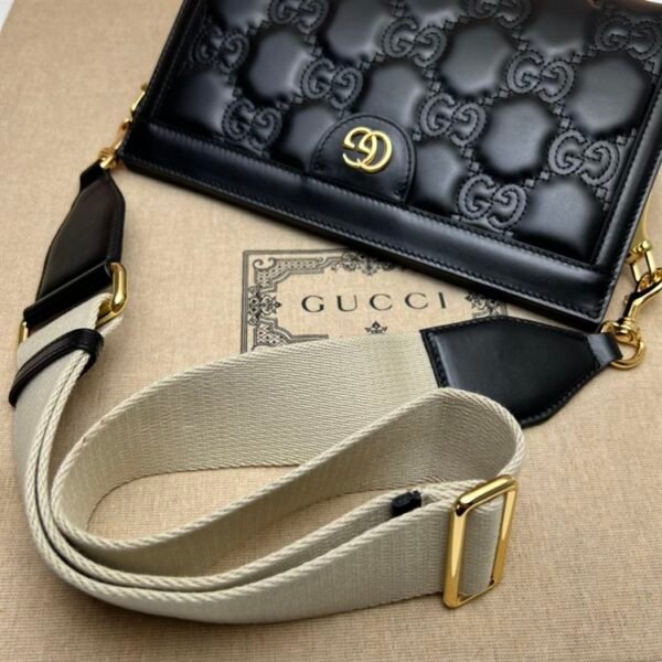 GUCCI SMALL GG QUILTED LEATHER BAG IN BLACK - GB29 - Image 7