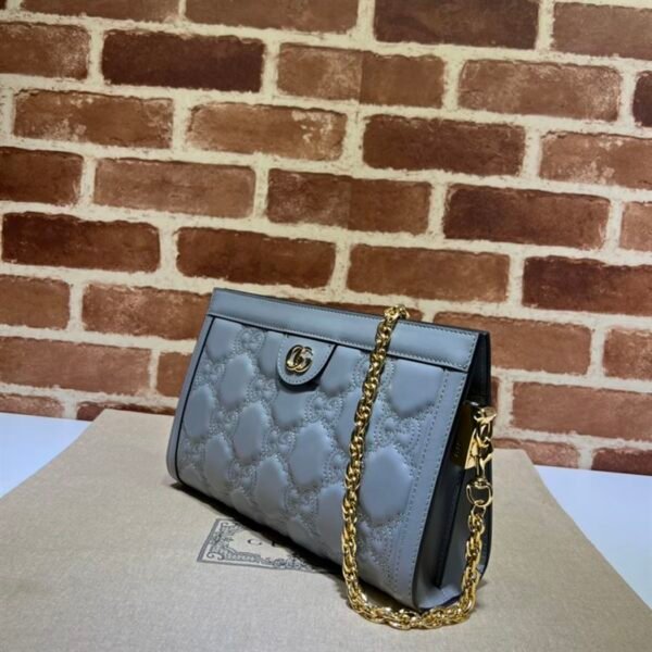 GUCCI SMALL GG QUILTED LEATHER BAG IN PALE GRAY - GB28 - Image 3