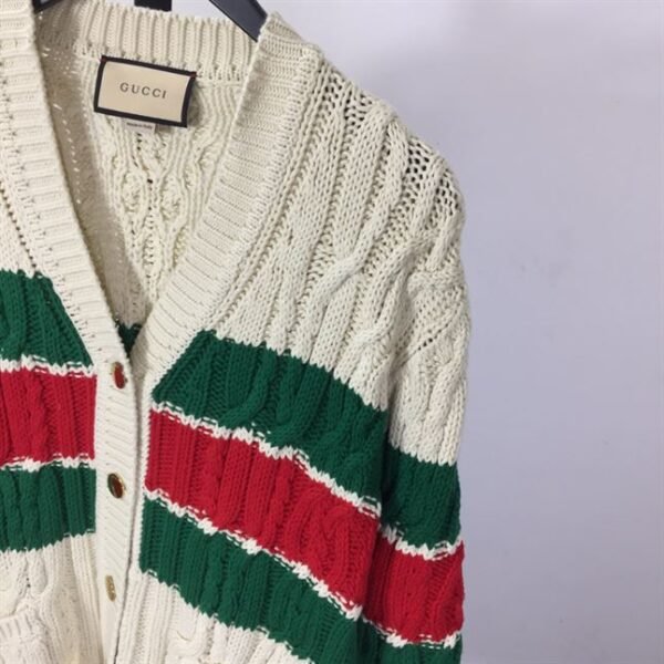 GUCCI WEB STRIPE CABLE-KNIT CARDIGAN – GCK041 - Image 6
