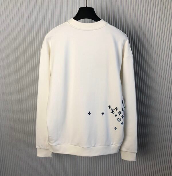 LOUIS VUITTON EMBROIDERED COTTON SWEATSHIRT MILK WHITE – LH065 - Image 3