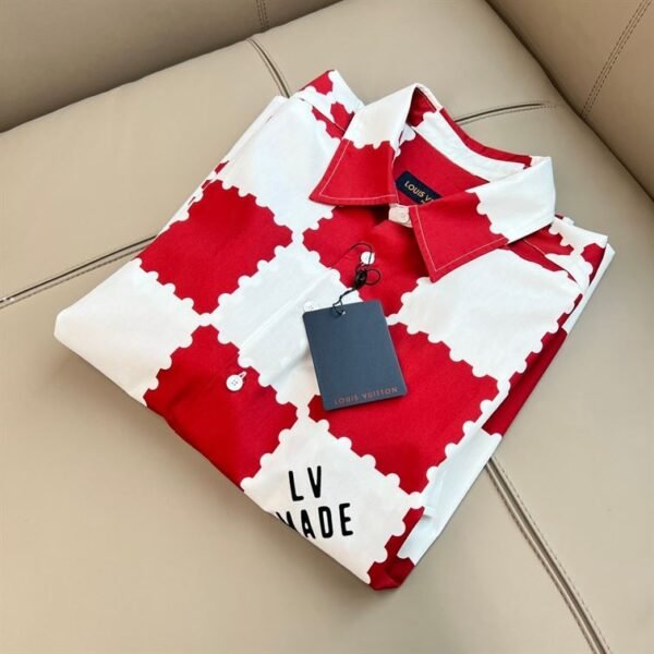 LOUIS VUITTON GIANT DAMIER SHIRT GARNET RED – LVTS024 - Image 5