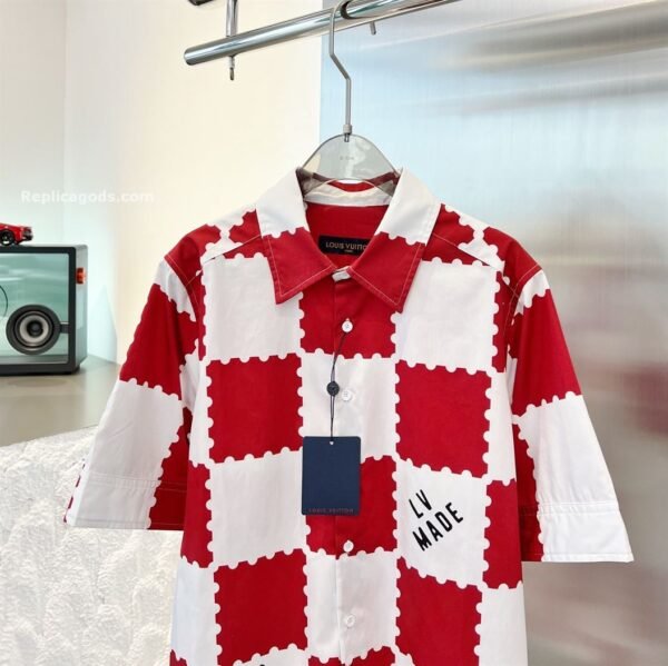 LOUIS VUITTON GIANT DAMIER SHIRT GARNET RED – LVTS024 - Image 3