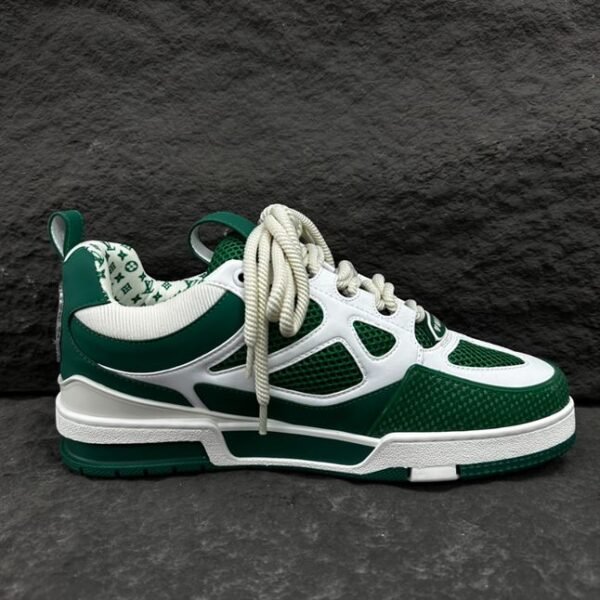LOUIS VUITTON LV SKATE SNEAKER GREEN WHITE – LVS167 - Image 4