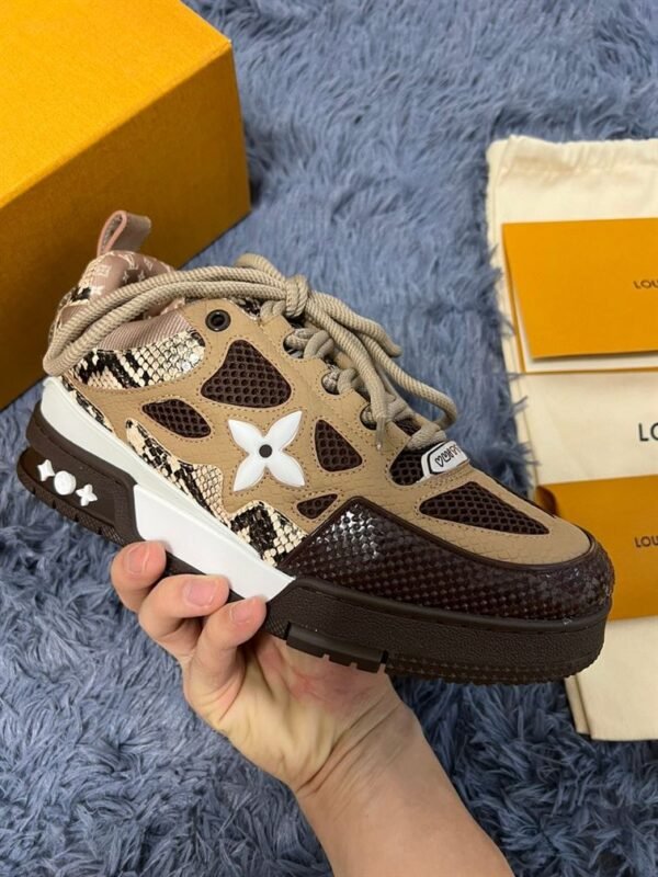 LOUIS VUITTON LV SKATE SNEAKER IN BROWN SNAKESKIN – LVS148 - Image 6