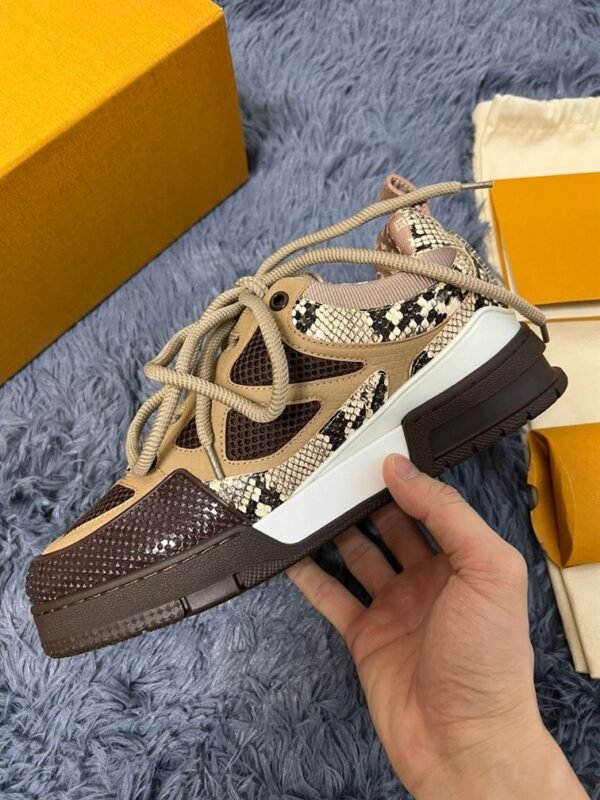 LOUIS VUITTON LV SKATE SNEAKER IN BROWN SNAKESKIN – LVS148 - Image 7