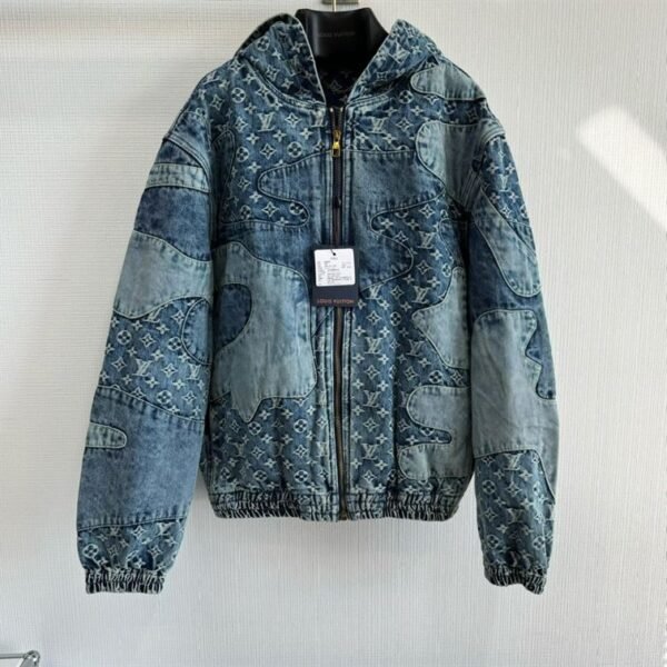 LOUIS VUITTON MONOGRAM PATCHWORK DENIM HOODIE – LVC031 - Image 2