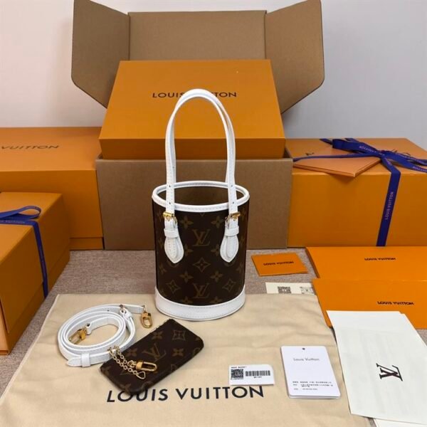 LOUIS VUITTON NANO BUCKET BROWN WHITE - LW134 - Image 7