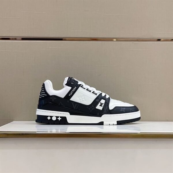 LOUIS VUITTON TRAINER WHITE BLACK WHITE – LVS018 - Image 7