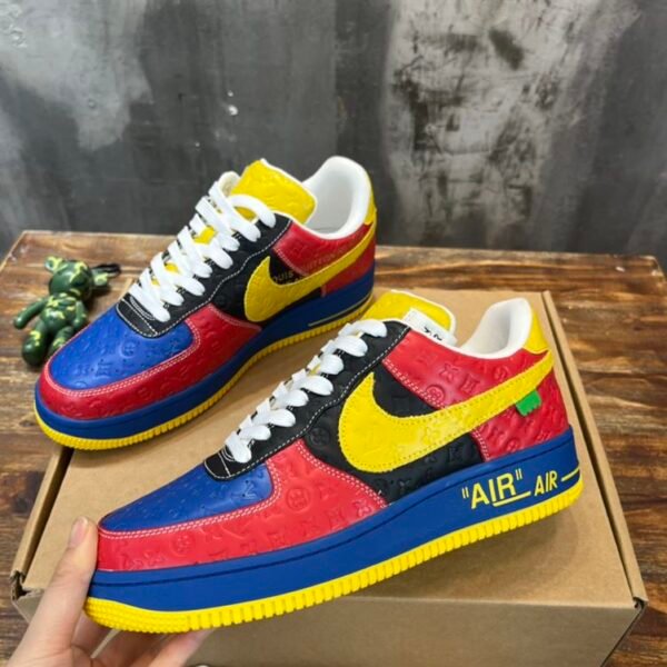LOUIS VUITTON X NIKE AIR FORCE 1 LOW-TOP SNEAKERS IN MULTICOLOR – LVS118 - Image 4