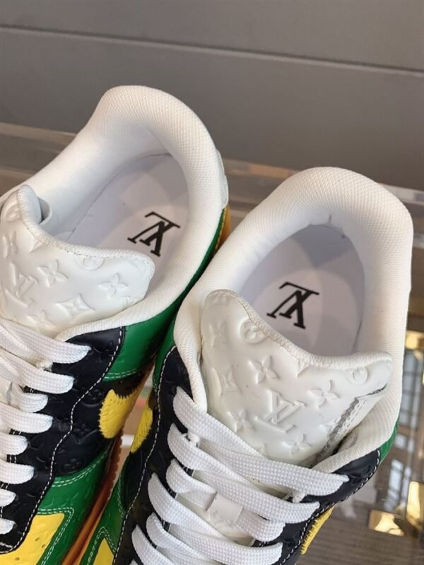 LOUIS VUITTON X NIKE AIR FORCE 1 LOW-TOP SNEAKERS IN YELLOW AND GREEN – LVS108 - Image 7