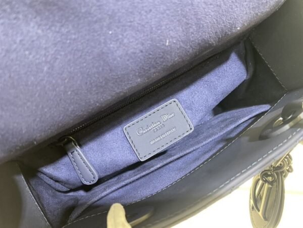 MEDIUM ULTRAMATTE LADY DIOR BAG INDIGO BLUE ULTRAMATTE CANNAGE CALFSKIN - DOB001 - Image 7