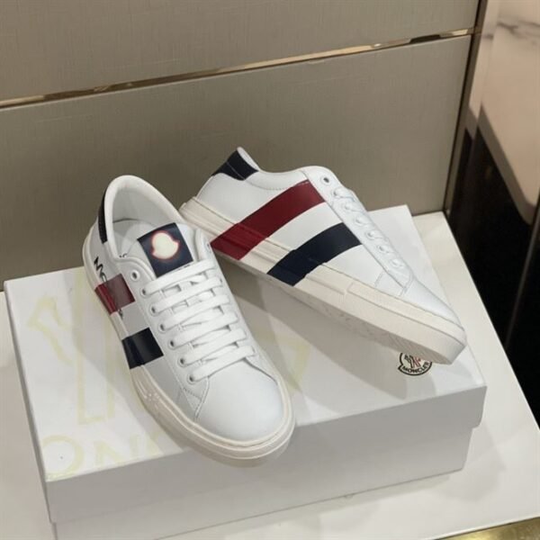 MONCLER MONTPELLIER STRIPED LOGO-PRINT SNEAKERS – MCS005 - Image 4