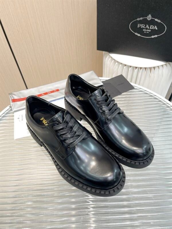 PRADA MONOLITH BRUSHED LEATHER DERBY SHOES – PRS038 - Image 3
